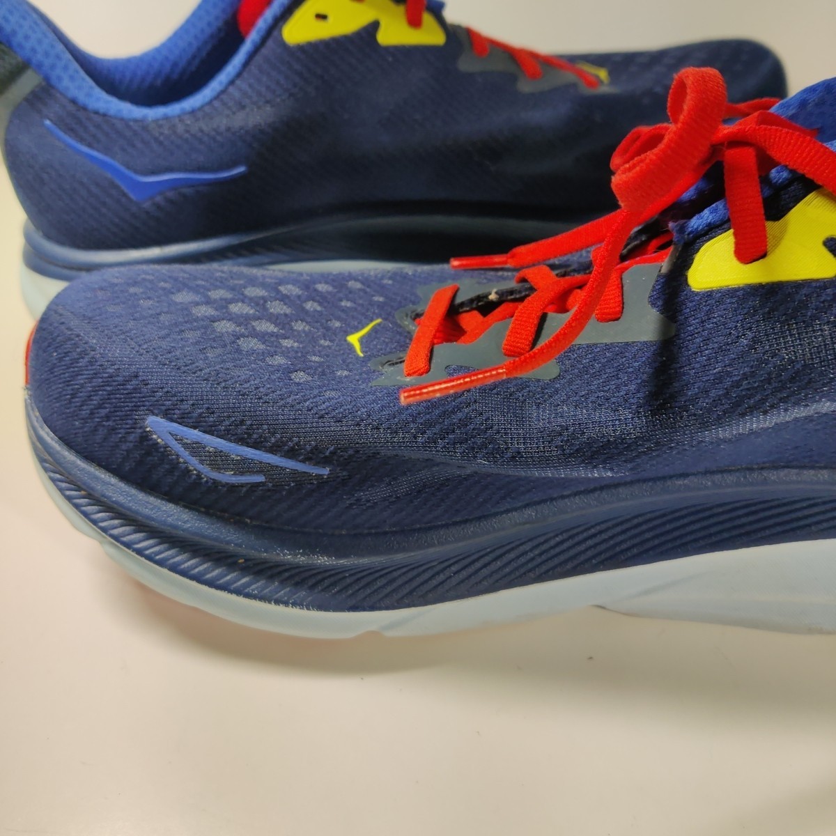 HOKA Clifton 9 Men’s 12 Wide Blue Orange Running Shoes Lightweight Cushion thumbnail 6