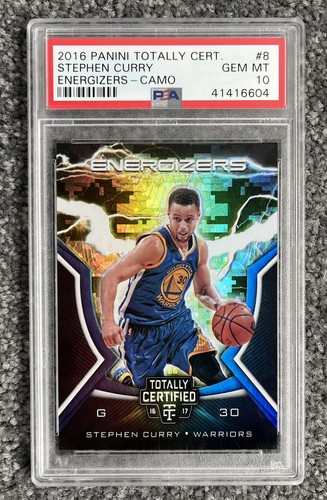 2016-17 Panini Totally Certified Stephen Curry Energizers Camo /25 PSA 10 #8