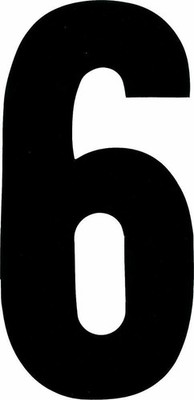 QTY 2 | Dirt Digits 6 8in Black Super Competition Number Plate 3/PK SX83B-6