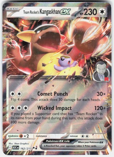 Team Rocket's Kangaskhan ex 162/217 Ultra Rare Ascended Heroes Pokemon Holo NM