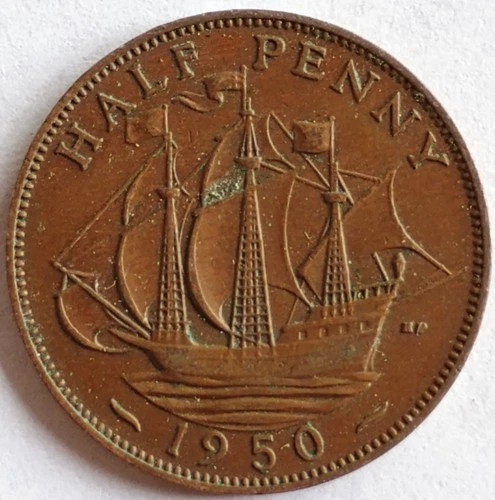 1950 George VI Half Penny — photo from the most recent tracked eBay sale