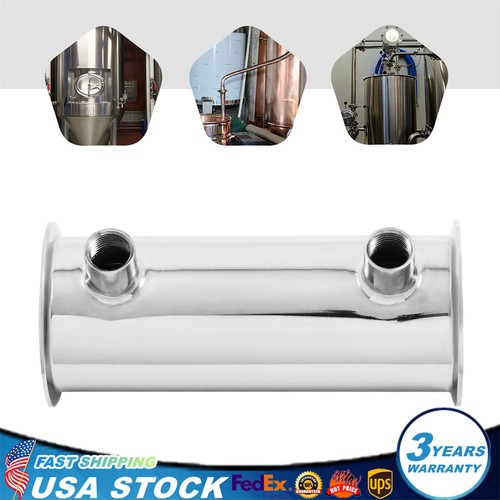 3" Tri Clamp Dephlegmator Condenser for Moonshine Reflux Still Column w 1/2" npt