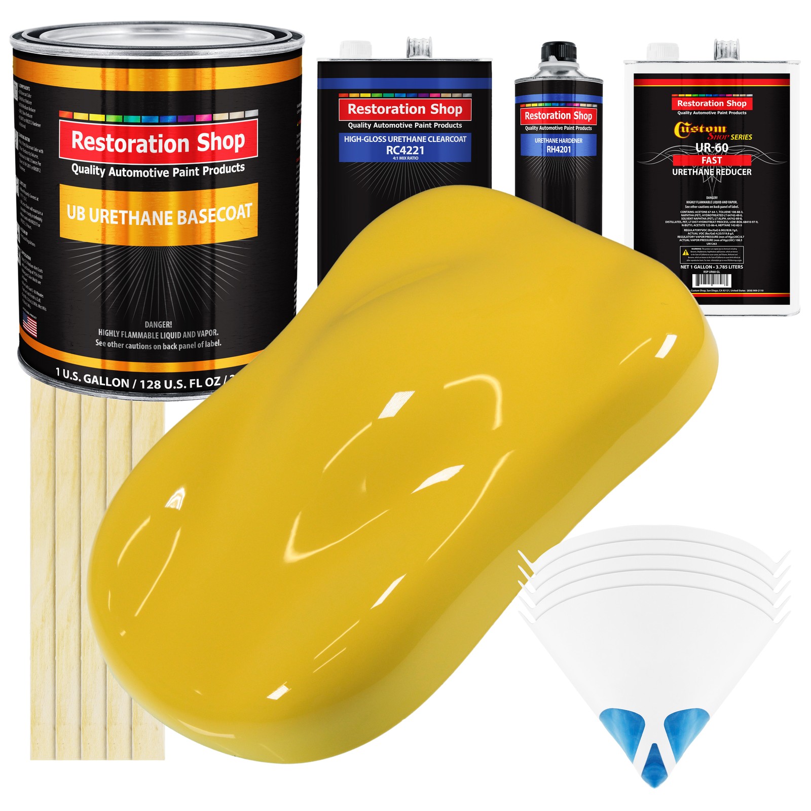 Daytona Yellow Gallon Urethane Basecoat Clearcoat Fast Auto Paint Kit