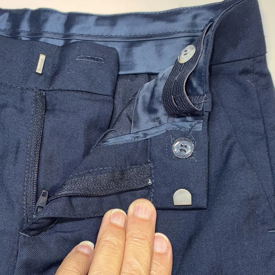 Traje Pantalones de vestir H&M azul marino para niños talla 8-9Y cintura ajustable Foto 3 de 4