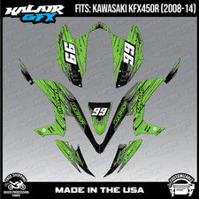 Graphics Kit for ATV Kawasaki KFX450R 2008-2014) Fracture Series - GREEN-SHIFT