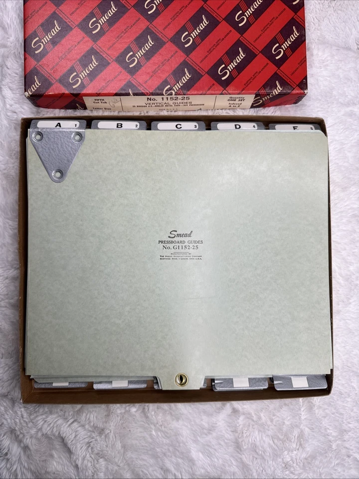 Vintage Smead Vertical Pressboard Guides 1152-25 A-Z Angled Metal Tabs Letter - Image 2 of 4