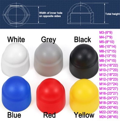 PE Plastic Screw Head Cap Cap Type Nut Protective Cap Dustproof Cap M3/4/5/6-24