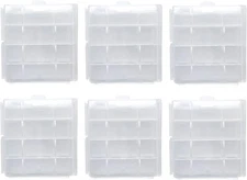 Battery Storage Case for AA/AAA, Holder Box (6Pack Clear) 