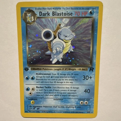 Pokémon TCG Dark Blastoise 3/82 Team Rocket Holo Rare 1st Edition 70 HP