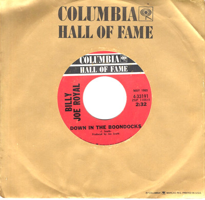 Billy Joe Royal:    Down In The Boondocks/ Cherry Hill Park .. 45 RPM 11819