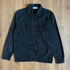 Stone Island Full Zip Cotton Overshirt Jacket Men  s M Black