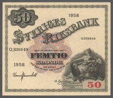 Sweden 1958 50 Kronor Pick 44d -aUNC