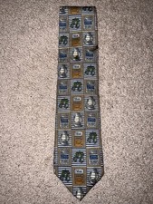 Structure Tie 100% Silk Vintage Lantern & License Plate Print USA Made