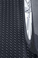 RESILIA Garage Floor Mat - Diamond Plate PVC, Black 4ft x 8ft, USA Made