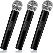 Plastic Fake Microphone Pretend Play Toy Black Stage Mics Costume Party Favors
