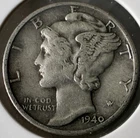 1940 P MERCURY 10c DIME 90% Silver American Coin #15