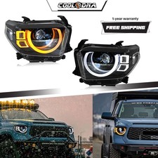 For 2014-2021 Toyota Tundra LED Projector Headlights w/Sequential animation Lamp