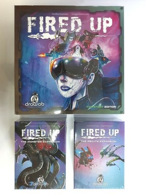 FIRED UP Kickstarter Bundle COMPLETE SET Board Game with Both Expansions Drawlab