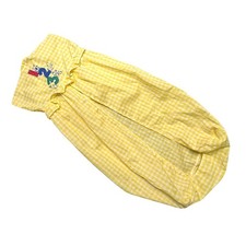 VTG Quiltex Yellow Gingham Baby Diaper Holder Embroidery Cottagecore