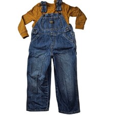 Toddler Overalls OshKosh 4T Vestbak Cotton Bib Style Pants Long Sleeve Shirt