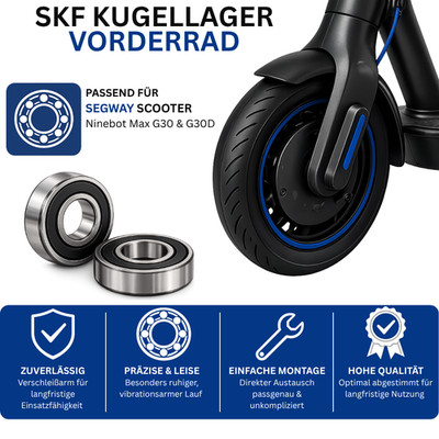 SKF Ninebot Max G30 G30D Kugellager für Vorderrad eScooter Lager Ersatz 2 Stück