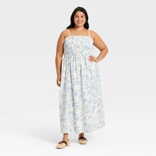 Women's Sleeveless Ruffle Maxi Floral Sundress - Universal Thread Cream XXL