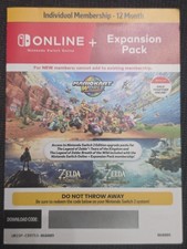 Nintendo Switch Online  Expansion Pack Individual Membership 12 Month Key Card 