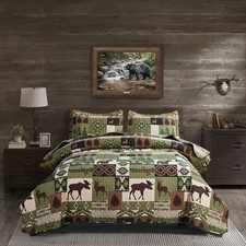 Quilts Set Queen Size Rustic Quilt Bedspread Coverlet Queen Quilt Bedding Lod...