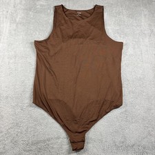 NWT Alfani Intimates Women's Bodysuit Tank Top Snap Bottom Shapewear Brown XXL