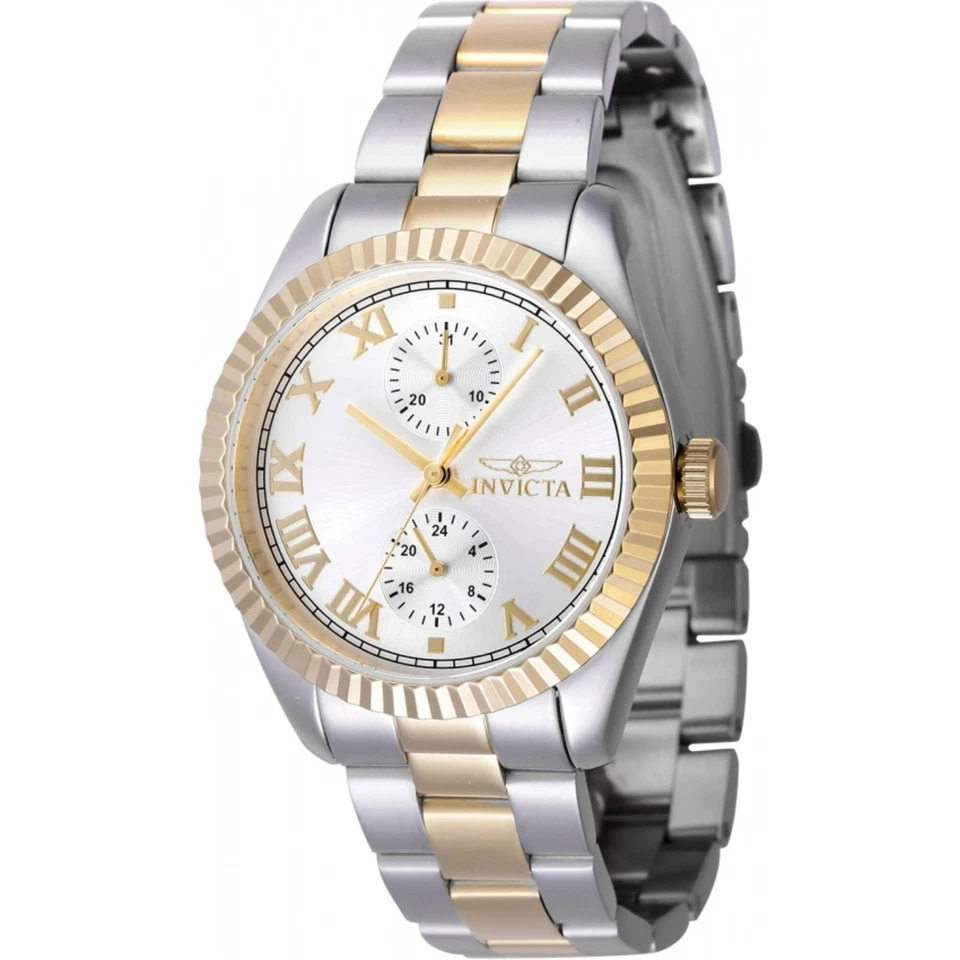 Reloj para mujer Invicta especial cuarzo esfera tono plata pulsera de dos tonos 47440