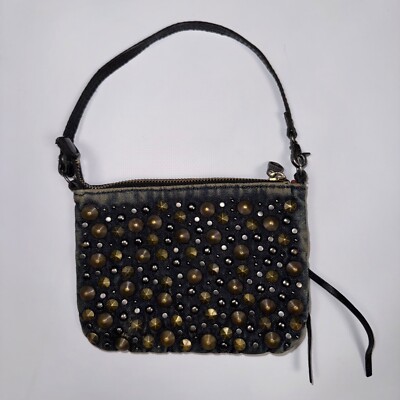 DIESEL INDUSTRY METAL RHINESTONES RARE DENIM Y2K SMALL BAG VINTAGE