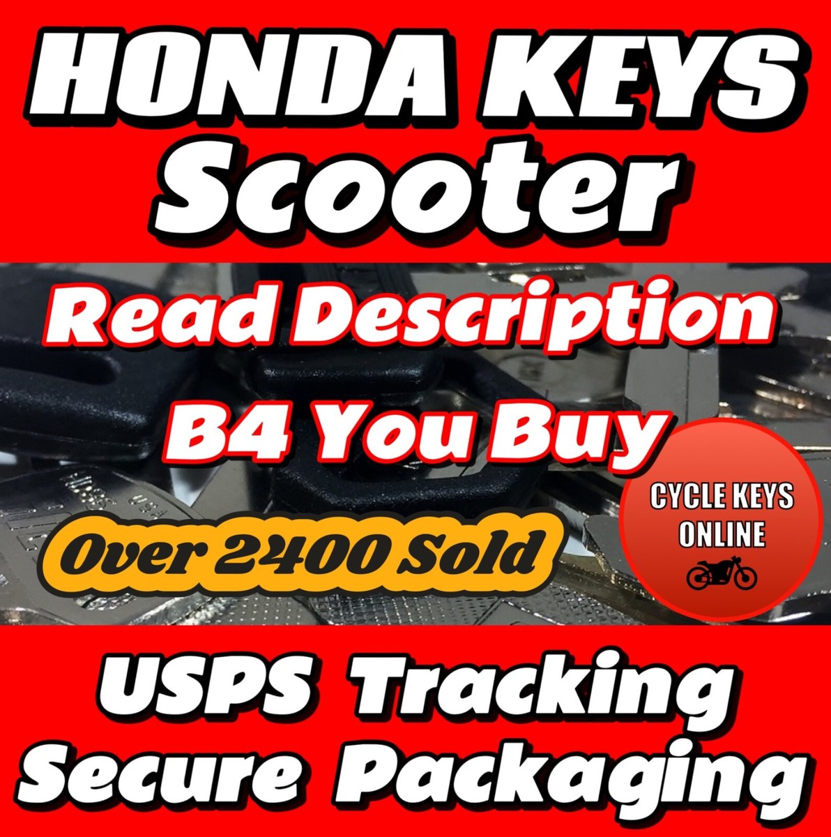 Honda Scooter Keys Replacement Cut to Your Key Code READ