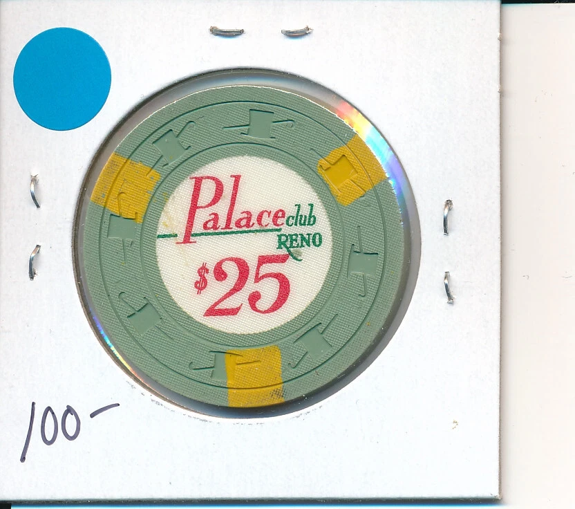 $25 CASINO CHIP -PALACE CLUB RENO NV 1964 H&C(CJ) #N5433 OBS CLOSED 1979 NICE!10 - Image 2 of 2