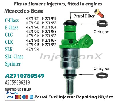 Fuel Injector Service Kit O-ring A2710780549 for Mercedes M271.xxx 1.8L ...