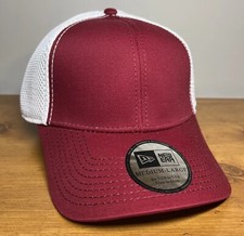 New Era 39Thirty Maroon White Stretch Flex Mesh Back Blank Hat Cap M/L NWT