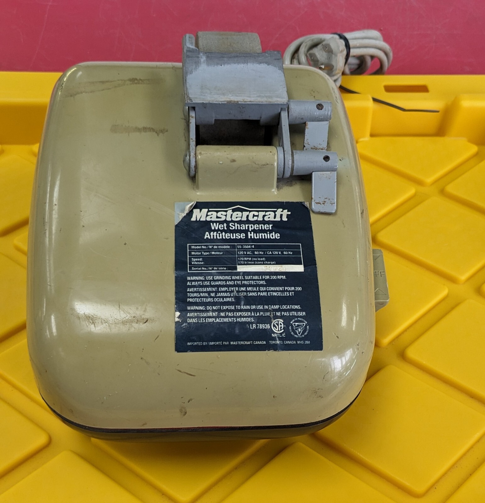 Vintage Mastercraft Electric Wet Tool Sharpener 5535044 eBay