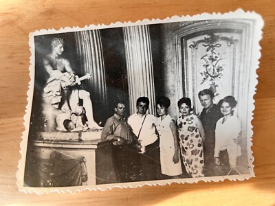 1960s Young woman Museum Sculpture Fashion Style Soviet photo Vintage photo