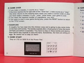 SHORT ORDER EGG-SPLODE! Instruction Manual - No Game NES Nintendo