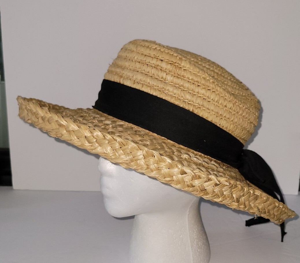 Talbots woven hat, NWOT, black and gold Women main image 3