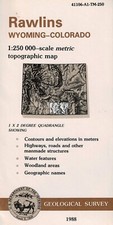 USGS Metric Topographic: Rawlins, Wyoming-Colorado 1988 Topo Map