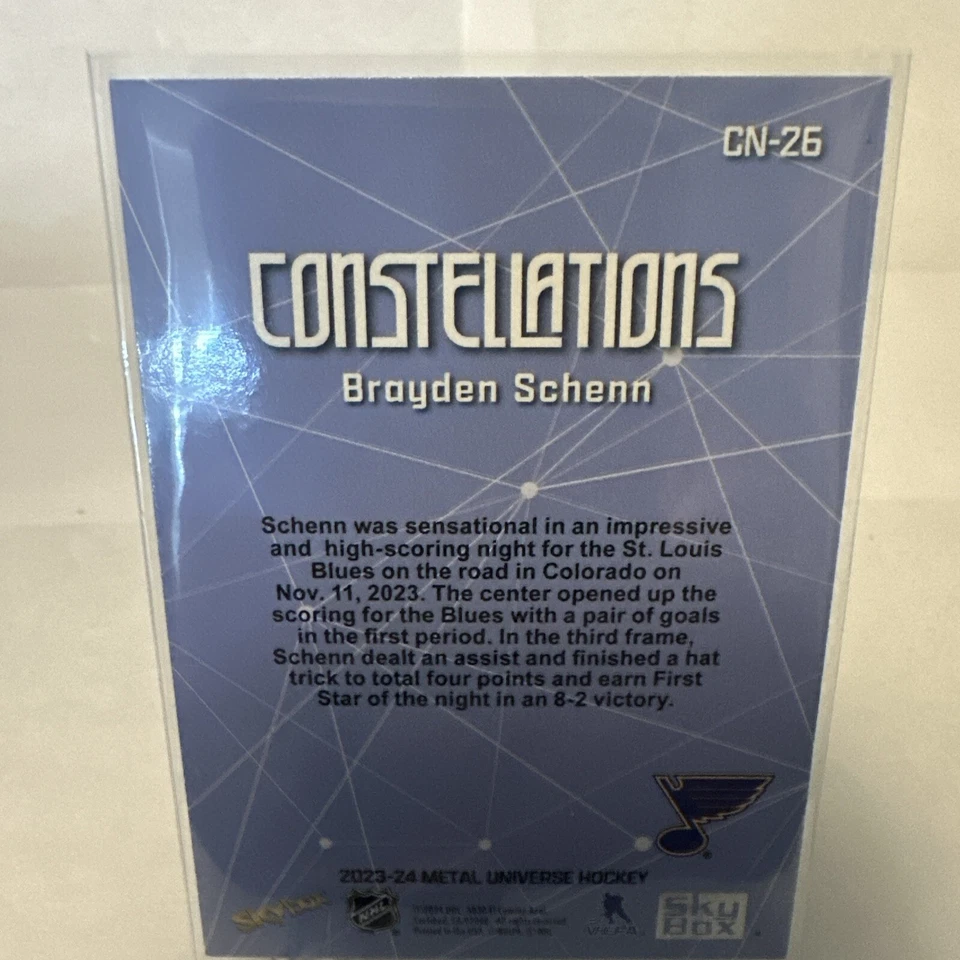 2023-24 SkyBox Metal Universe Constellations Brayden Schenn #CN-26 St. Louis - Image 3 of 4