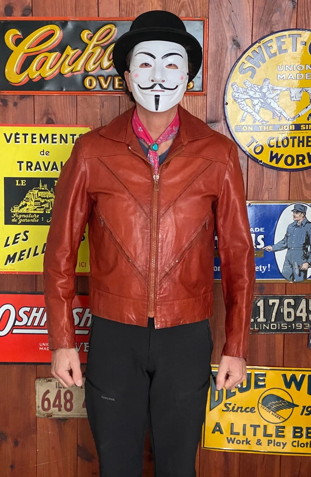 Size 44 USA (54 EU) Vintage 70s Wilson leather jacket - Imagen 3 de 4