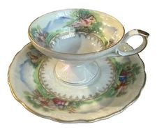 Del Mar Japan Cup and Saucer Footed 24K Gold Trim