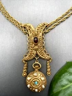 Vintage Goldette Necklace Estate Jewelry Pre-Owned Victorian Revival Faux Watch