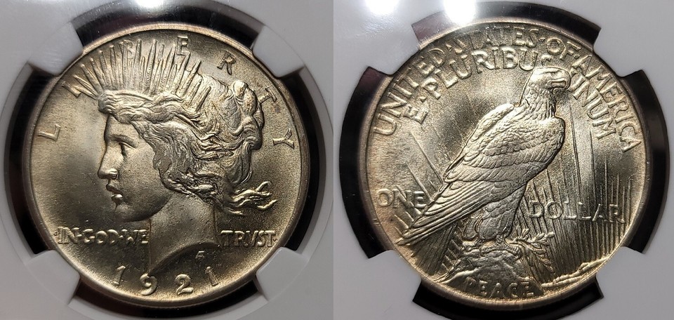 1921 $1 High Relief, Peace MS66+ NGC