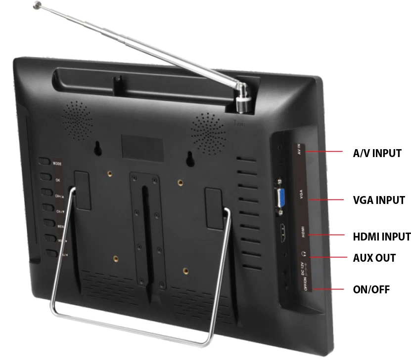 AudioBox TV-13 13″ Portable Rechargeable LCD TV with Antenna HDMI Input Black - Image 2 of 3