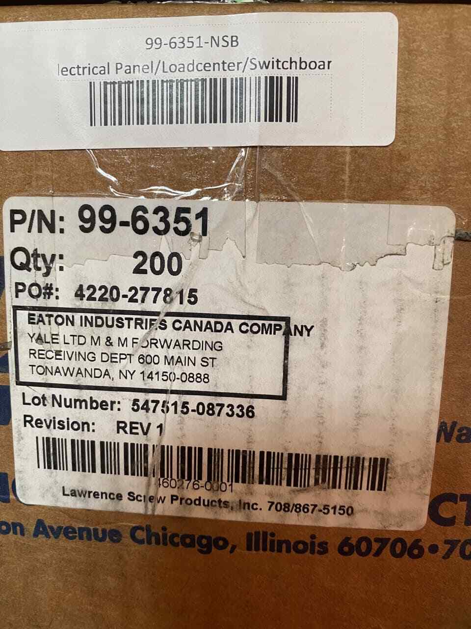 Eaton LCCSCS Pack of 6 Panel Cover Screws For Type CH & BR Load Centers 996351 eBay