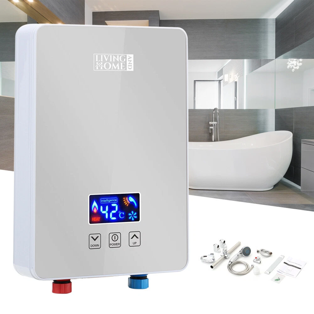6KW Electric Tankless Water Heater Instant Hot Bathing Shower Fixing  Bathroom UK | eBay