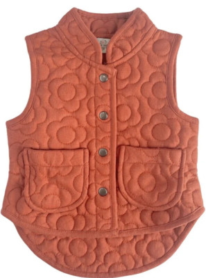 Bailey's Toddler Rust Emma Quilted Flower Vest Size 2T-3T NEW