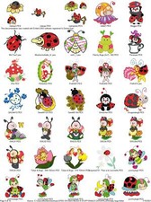 308 LADYBUGS COLLECTION EMBROIDERY MACHINE DESIGNS PES HUS JEF VIP EXP DST USB
